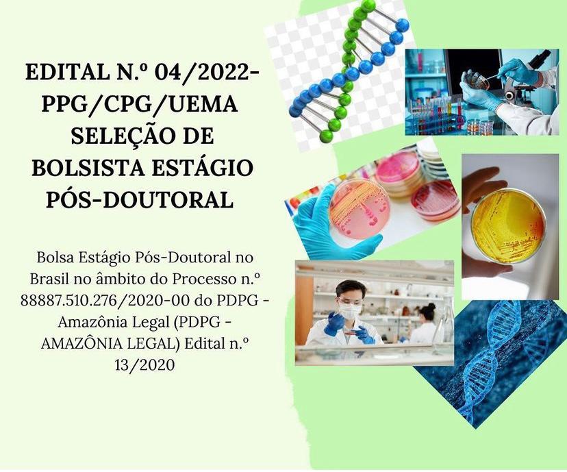 EDITAL N.º 04/2022-PPG/CPG/UEMA – SELEÇÃO DE BOLSISTA ESTÁGIO PÓS-DOUTORAL