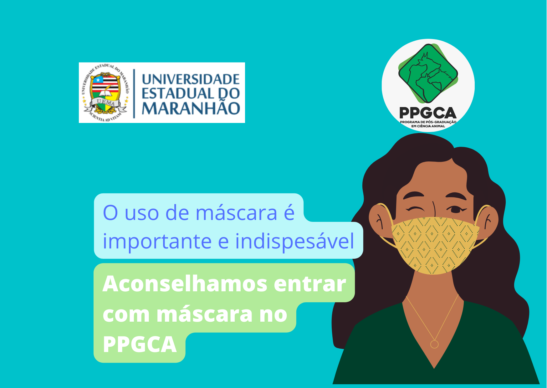 Uso de máscara no PPGCA é importante e indispensável