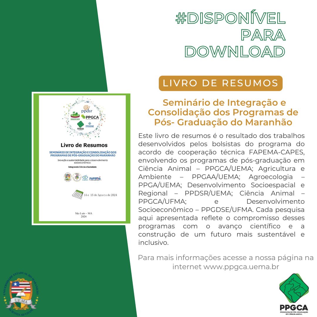 Livro de Resumos. Seminário de Integração e Consolidação dos Programas de Pós- Graduação do Maranhão.